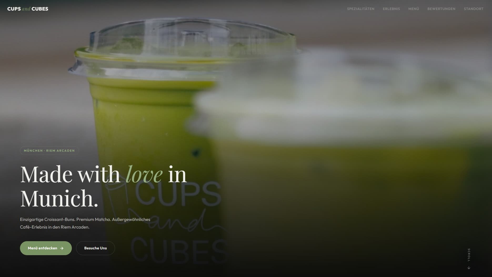 CUPS & CUBES - Café Website