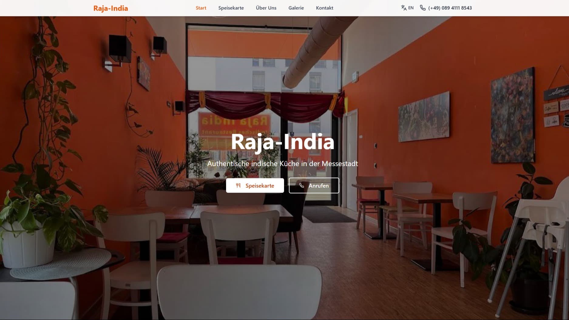 Raja India - Restaurant Website