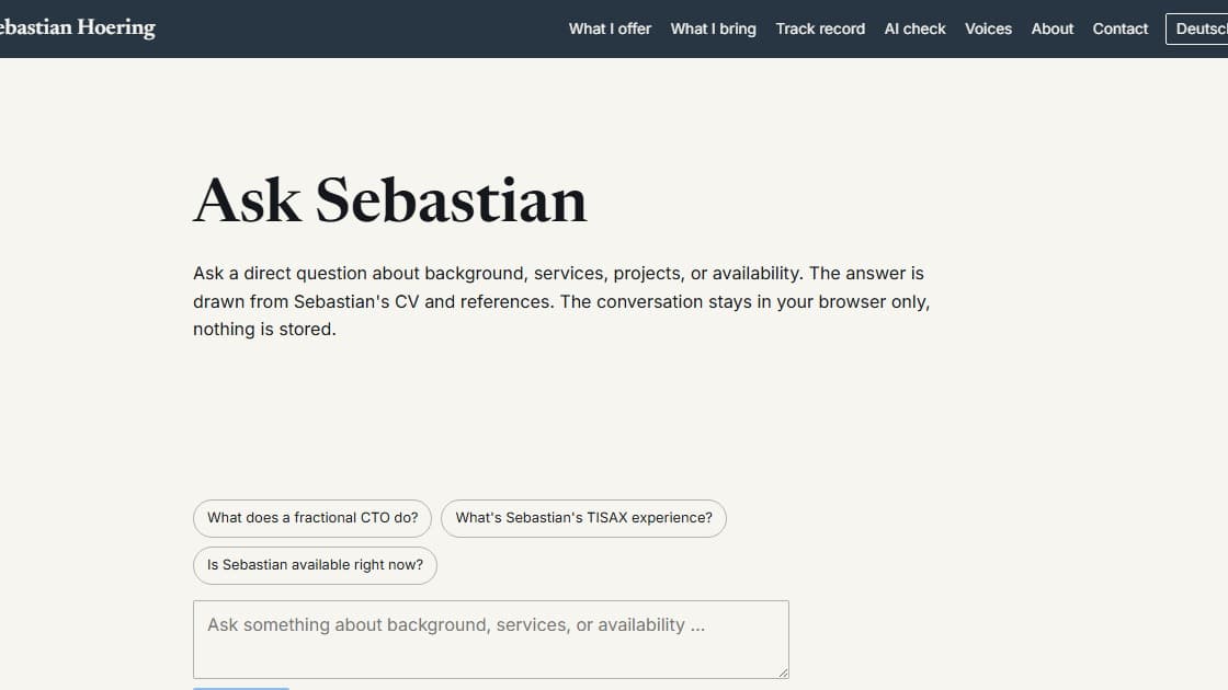 Ask Sebastian